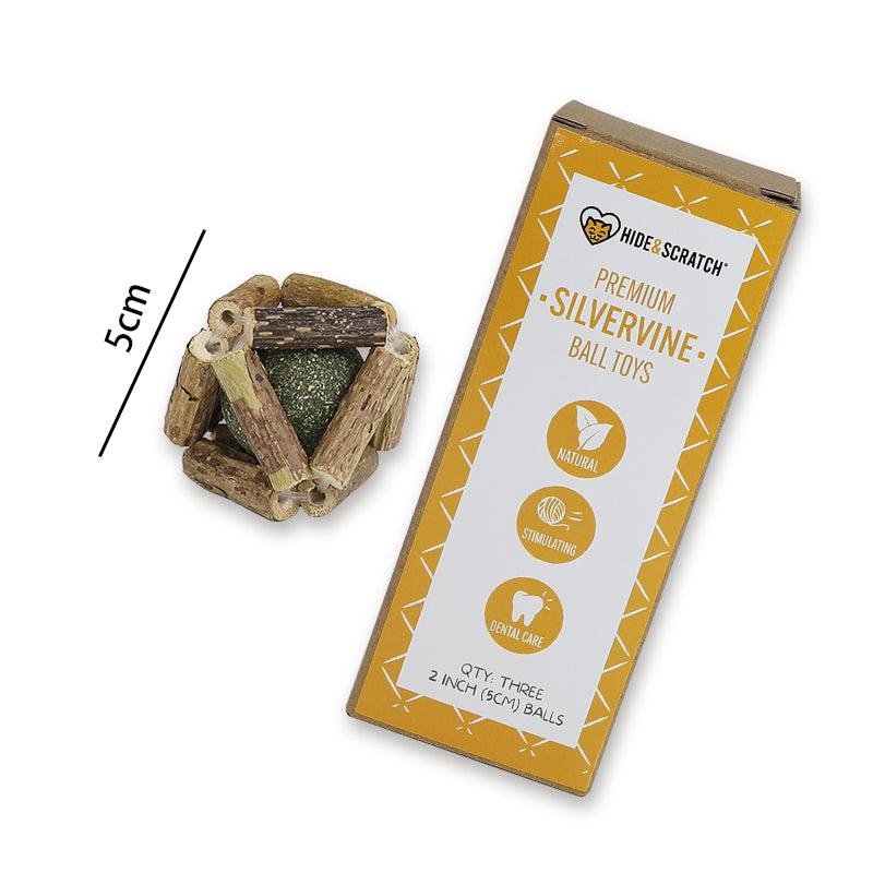 Premium Silvervine and Catnip Rattle Balls (3 ct) - Case Pack of 20-2