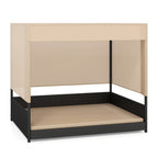 Elevated Wicker Dog House for Small to Medium Breeds-Black-4