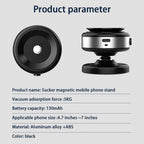 Electric Vacuum Magnetic Car Mount Stand for Cell Phone 360° Rotation Strong Suction Cup for iPhone 14 15 16 Hands-Free Holder
